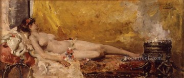 印象派のヌード Painting - バカンテ・アン・レポソの画家ホアキン・ソローリャ印象派のヌード